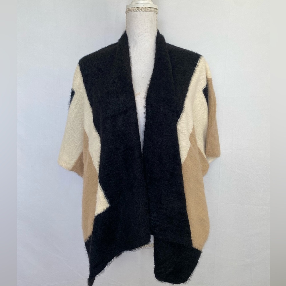 Colorblock Open Front Cardigan Very soft